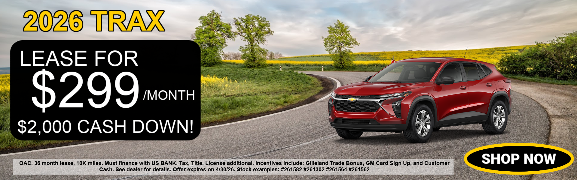 2026 Chevy Trax for sale.