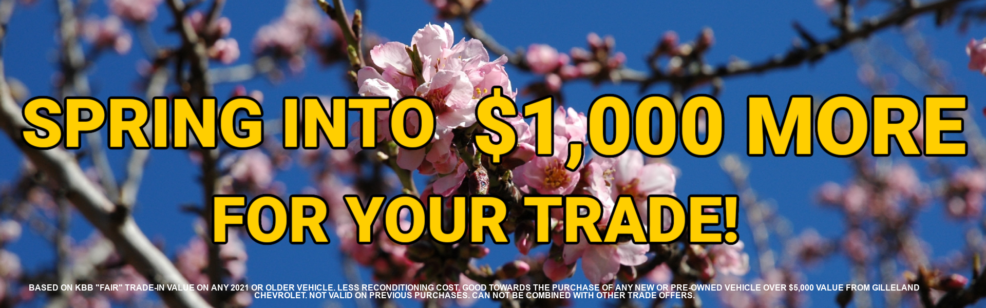 Get $1,000 more for your trade. 