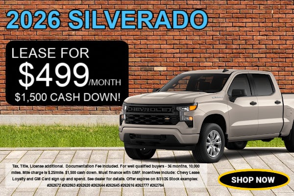 Lease a Silverado for $499.