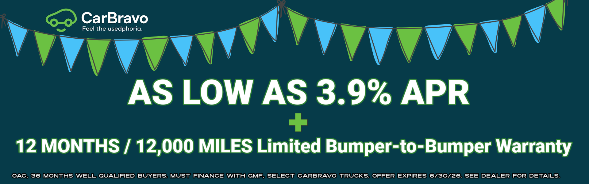 CarBravo offering 3.9% APR
