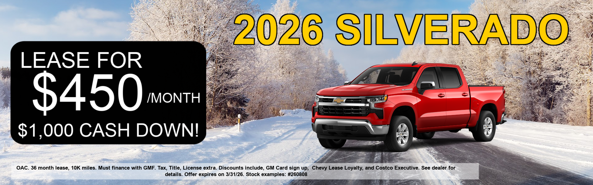 2026 Silverado for sale in central MN. 