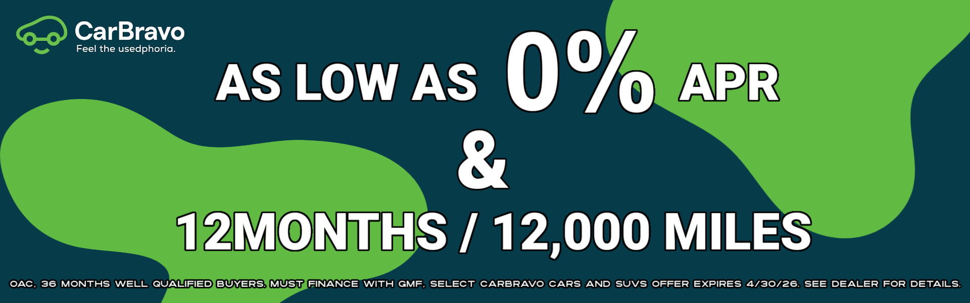 Financing as low as 0% with CarBravo.