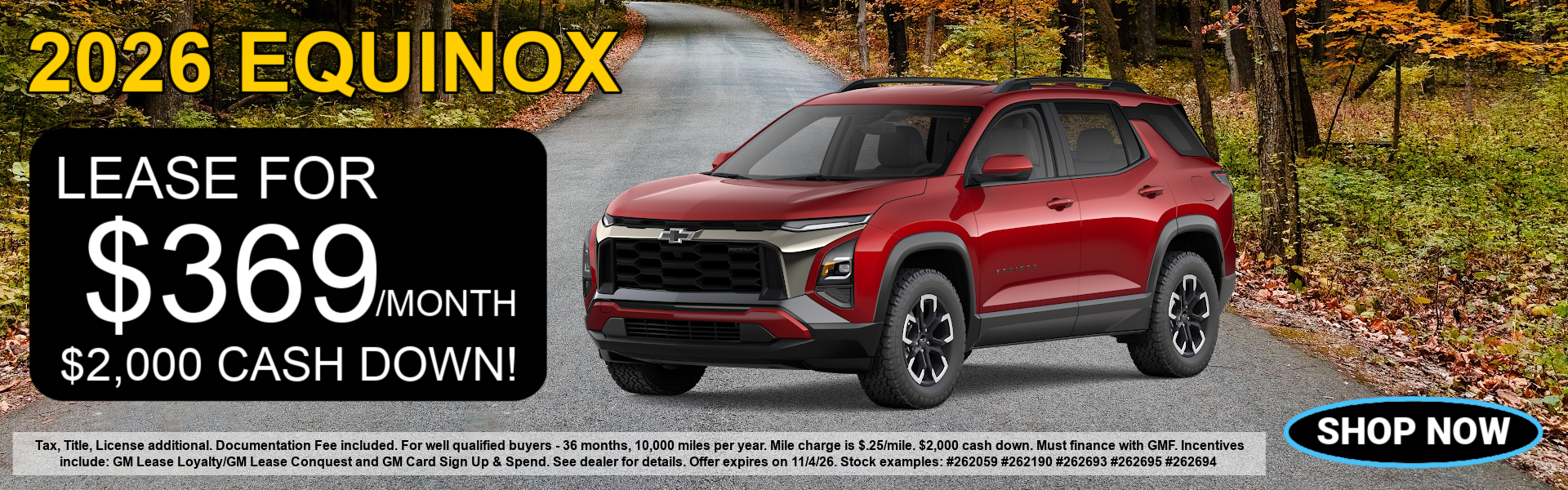 New 2026 Equinox for sale. 
